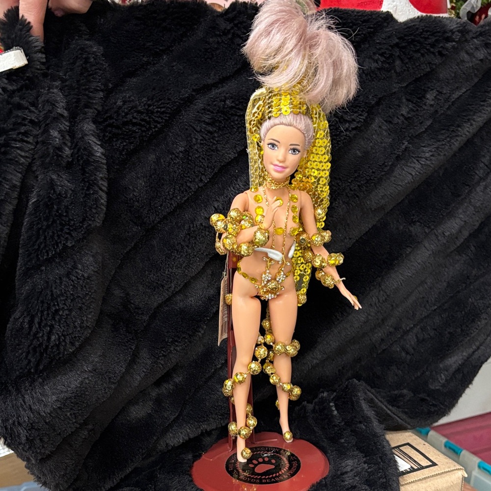 Bob Mackie Doll with Gold Beaded Ensemble